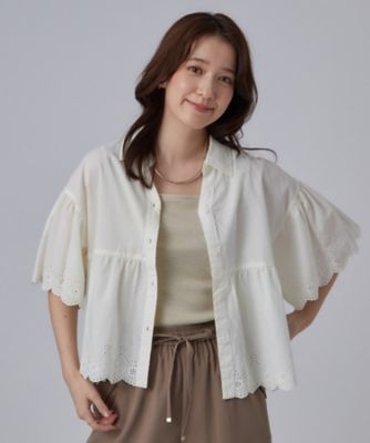 洗濯機可／綿100％】刺繍レースがこなれ見え インせず着られる