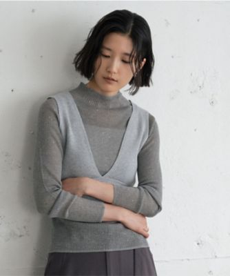 mediam ニットベア　ビスチェ ラメMIXニットビスチェ（2002652696） | GALLEST (Women