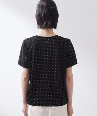 大人にちょうどいい チャーム付きドット柄Tシャツ