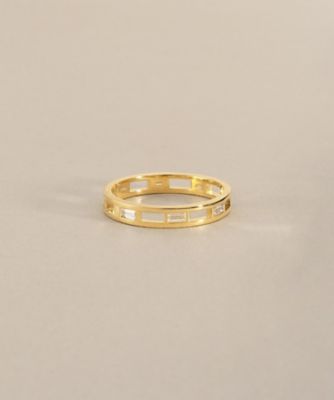 K18ダイヤモンド バゲットスリットパターン リング