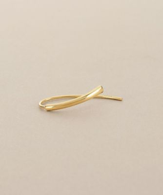 ♡シンプル♡ゴールド色♡ココロゴ♡ ♡ノベルティ♡ピアス K18中空マーキス フックピアス（2002652802