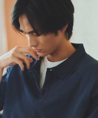 抗菌防臭／UVカット／洗濯機OK】和紙混 半袖ニットシャツ