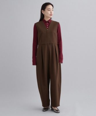 RED EXCLUSIVE DESIGN ヴィンテージ オールインワン es】ストレッチVネックオールインワン《洗える