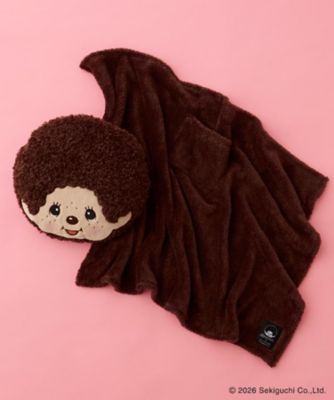 モンチッチ】ポケット付きブランケット入りフェイス型クッション
