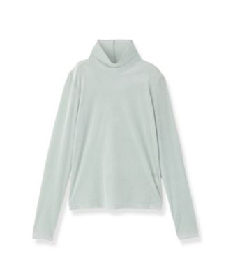重ね着レイヤード】シアーベロアハイネックトップス