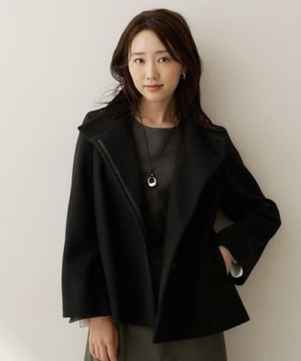 美品✨ミスクロエ ショートコート ジャケット ウール90% 黒 ブラック 40 軽アウター／ウール100】ウールショートコート