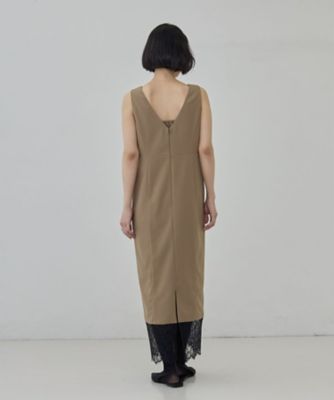 ダブルクロス 裾レースワンピース【セットアップ可能