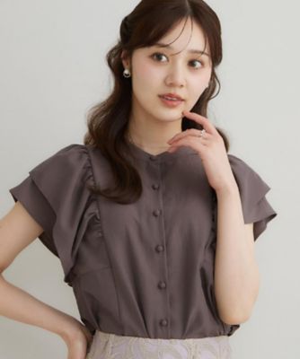 タグ付未使用 定価1.5万 ラッフルスリーブ 長袖ブラウス ベージュ 