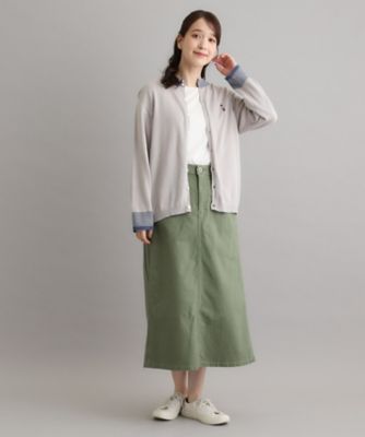日本製／ワンマイルウエア】コットン ソルジャー刺繍カーディガン
