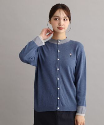 日本製／ワンマイルウエア】コットン ソルジャー刺繍カーディガン