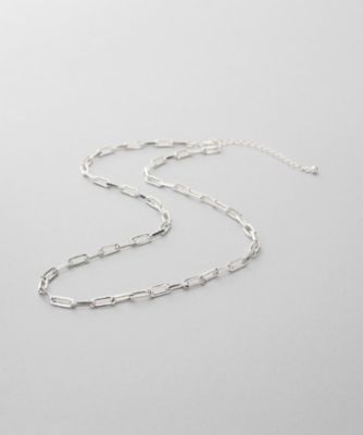 シルバー デザインチェーン サイドカットケーブルネックレス