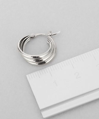 ピアス　No.5666 シルバー スモールフープ トリプルドームピアス（2002656069