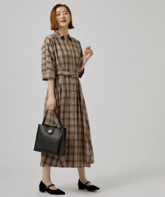 BURBERRY チェック柄 シャツワンピース ベルト付 チェック柄ベルト付シャツワンピース（2002656598） | GROVE