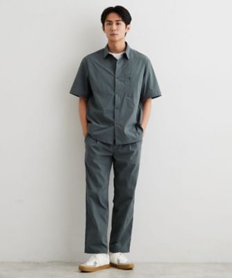 メゾンスペシャル 25ss 切替ニット ナイロン 半袖シャツ 1 洗濯機OK／セットアップ可】ナイロンストレッチ半袖シャツ