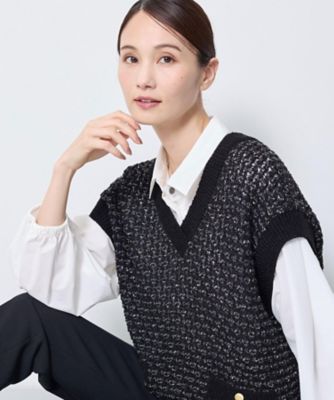 ツイード調ニットベスト（2002656643） | Reflect (Women