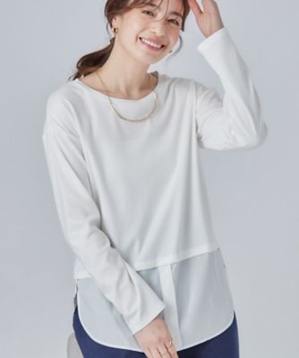 ＜SHOO LA RUE (Women)＞【洗濯機可／Ｓ－ＬＬ】着こなし広がる　レイヤードアソートＴシャツ（２００２６５７３３０）