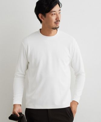 ジャケットインにおすすめ】ビジネス長袖Tシャツ 洗濯機OK／襟高