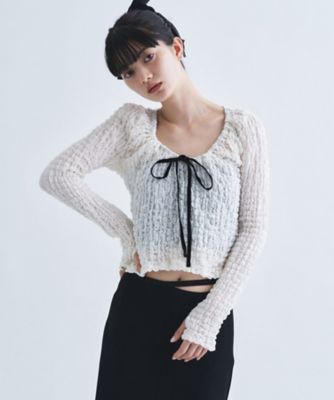 crinkle ribbon 2way top（2002658066