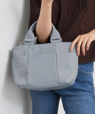 Off-Whiteブルーグリーンハンドバッグ新品未使用・付属品全てあり人気完品 2WAY／10ポケット／3層仕様】パフミドルトートバッグ