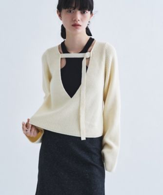 deep V form knit（2002658937） | CODE A
