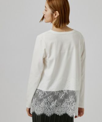 VINTI ANDREWS ドッキング カットソー M レイヤードにも◎】裾レースドッキングカットソー