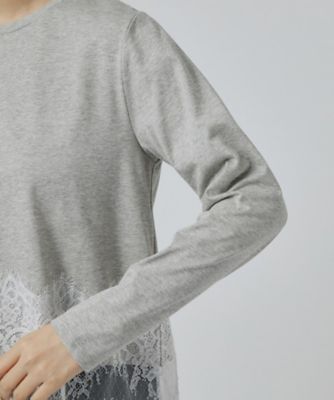 レイヤードにも◎】裾レースドッキングカットソー