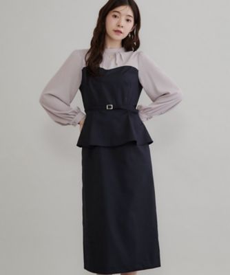 一枚で品よく完成】ベアドッキング ペプラムワンピース