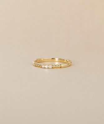 レイヤード］ K18YG ハーフエタニティ リング | ete bijoux