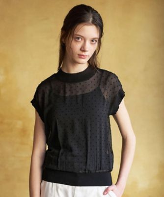 再入荷／ウォッシャブル】ドットジャカード プルオーバー