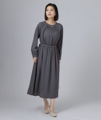 極美品✨️25SS　19万　ドゥロワー　シルクジョーゼットギャザーワンピース　38 セレモニー／通勤／S－LL】ジョーゼットギャザーワンピース