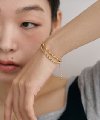 シルバー ロープチェーン ダブルブレスレット GP