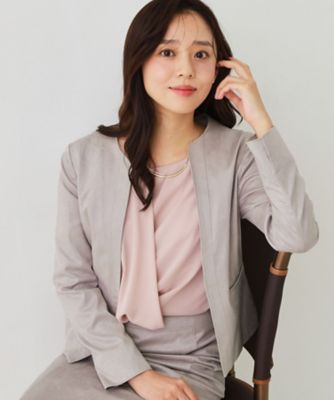 美品　Porter Classic ノーカラージャケット L ベージュ 手洗い可／セットアップ可】スエード調ノーカラージャケット