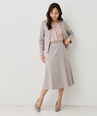 【美品】sacai オリーブ色 フレアスカート ポケット付き 手洗い可／セットアップ可】スエード調フレアスカート
