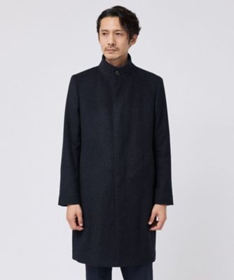 タケオキクチ　カシミア混　ヘリンボーン　スタンドカラーコート　着用感のない美品 ウールカシミヤ混】スタンドカラー千鳥柄コート（2002663870