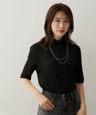重ね着レイヤードに】シアーテレコハイネックトップス