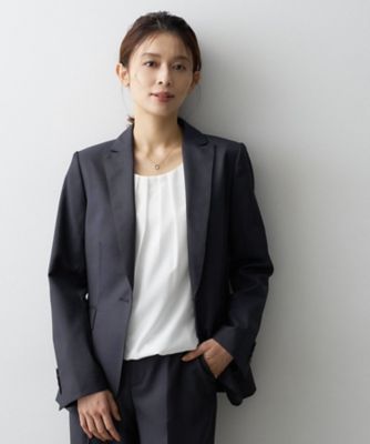 美品 カンタレリ リネン ウール シルク 三者混 高級テーラードジャケット 伊製 SET UP】ウールシルクブレンドテーラードジャケット