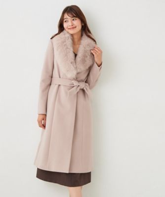 最終値下げ　 激レア✨ヘルノ　カシミヤ混　チェスターコート　フォックスファー 日本製／フォックスファー／カシミヤ混】ファー付ウール混コート