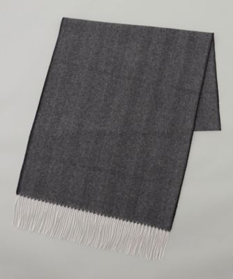 カシミヤ100％】 幅広 マフラー＿ヘリンボーン柄（40×180