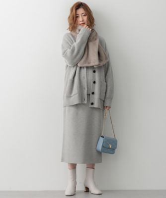 FOR フェイクファースカート フェイクレザー×フェイクファーマーメイドスカート JP