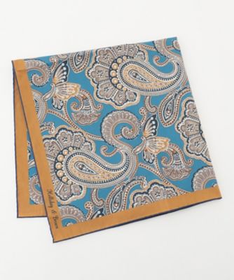 ＜JOSEPH ABBOUD (Men) ＞【イタリア製・Ｈｏｌｌｉｄａｙ＆Ｂｒｏｗｎ】ビッグペイズリープリント　スカーフ（ＡＳ１ＫＧＭ００３１）