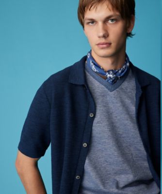 ＜JOSEPH ABBOUD (Men) ＞【イタリア製・Ｈｏｌｌｉｄａｙ＆Ｂｒｏｗｎ】バンダナプリント　スカーフ（ＡＳ１ＫＧＭ００３３）