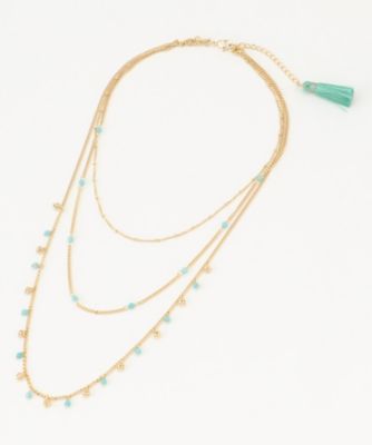 カタログ掲載】ストーンミックスフリンジ2WAY ネックレス