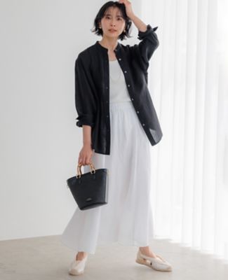 【洗える】ＬＩＢＥＣＯ　バンドカラー　シャツ（ＢＬ２３ＣＭ０５１０）