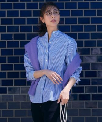 408 新品 今季 23区 バンドカラー パウダリー シャツワンピース 38 110072002427234053001