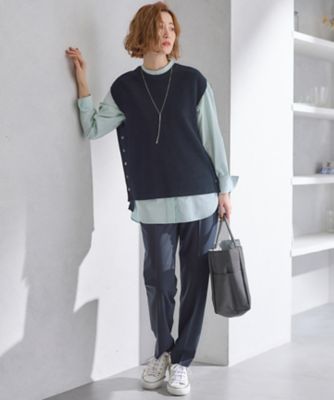 【Ｏｇｇｉ４月号掲載／洗える】ＣＡＮＣＬＩＮＩ　バンドカラー　シャツ（ＢＬ２６ＣＭ０３１２）