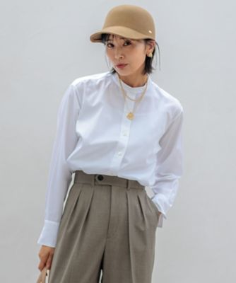 ＜23区 S (Women/小さいサイズ)＞【洗える】ＣＡＮＣＬＩＮＩ　バンドカラー　シャツ（ＢＬ２７ＣＡ０２０８）