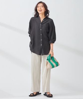 【新品】23区　マガジン掲載　大きいサイズ　LIBECO　ビッグシルエットシャツ LIBECO ビッグシルエット ポケット シャツ | 23区(23KU