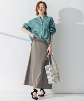 【ＷＥＢ限定カラーあり／洗える】ＬＩＢＥＣＯ　バンドカラー　ビッグシルエット　シャツ（ＢＬ２７ＳＭ０５０７）