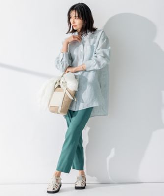【ＷＥＢ限定カラーあり／洗える】ＬＩＢＥＣＯ　バンドカラー　ビッグシルエット　シャツ（ＢＬ２７ＳＭ０５０７）