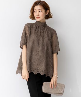 ＜23区 L (Women/大きいサイズ)＞【ＡＰＰＬＡＵＤＩＲ】Ｂｒｏｃｈｅリボンブーケレース　ブラウス（ＢＬＡ２ＬＳ０７２０）